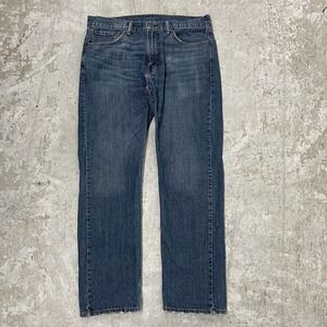 Levis Jeans Mens 36x30 Blue Pants 505 Straight‎ Workwear Dark Denim Tag 36x32